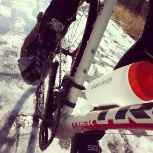 Winter bike riding