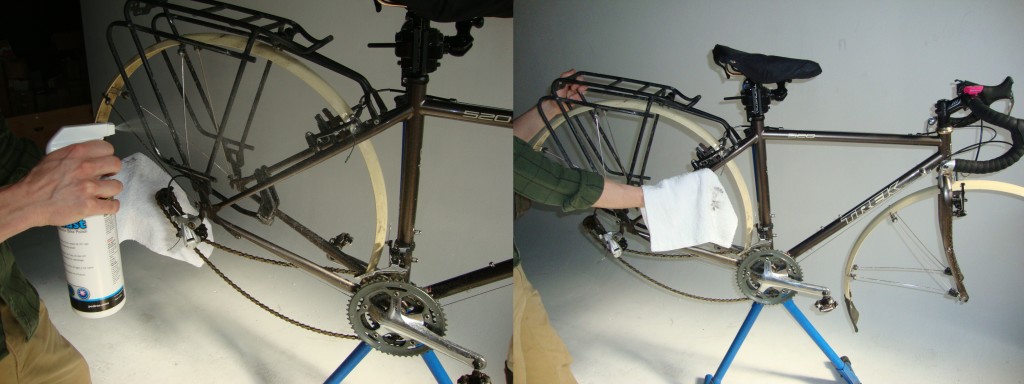 spraying bike lust when cleaning your bike