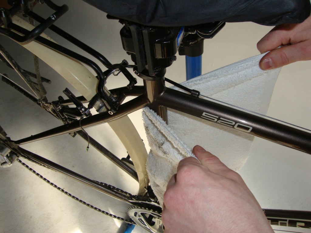 make sure to wipe your frame when cleaning your bicycle